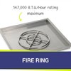 American Fire Glass 30 in Stainless Steel Square Drop In Pan With/18 in Ring Ring SS-SQP-30-ASBL